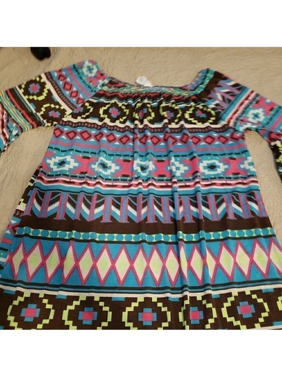 Lilypad Dresses & Skirts - LILYPAD Aztec Bright  Print Tunic Dress